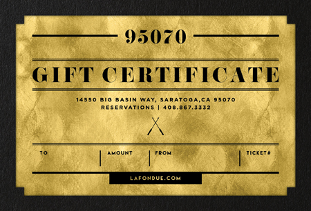 Gift Certificate – $250 | La Fondue